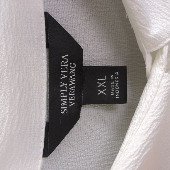 Simply Vera Vera Wang Button Front Blouson Sleeve Blouse NWOT - Picture 7 of 12